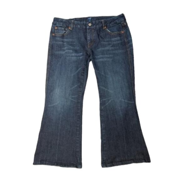 7 For All Mankind Crop A Pocket Flare Whisker Jeans Size 31#1821 - Picture 1 of 8